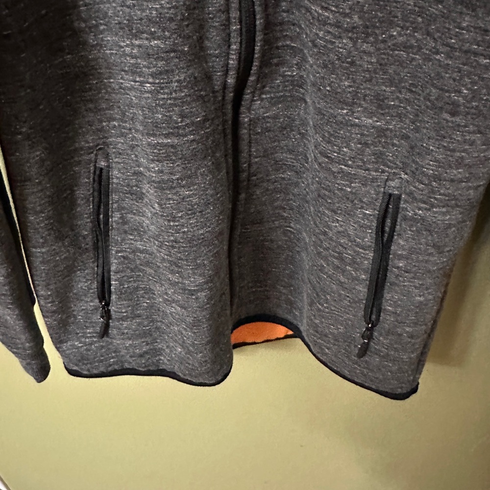 Rip Curl Anti Series Sz S Charcoal‎ Hooded Zip Up Jacket Orange Fleece Lining - Picture 3 of 7